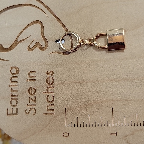 PADLOCK MISMATCHED EARRINGS, Choice of Color - Picture 5 of 10